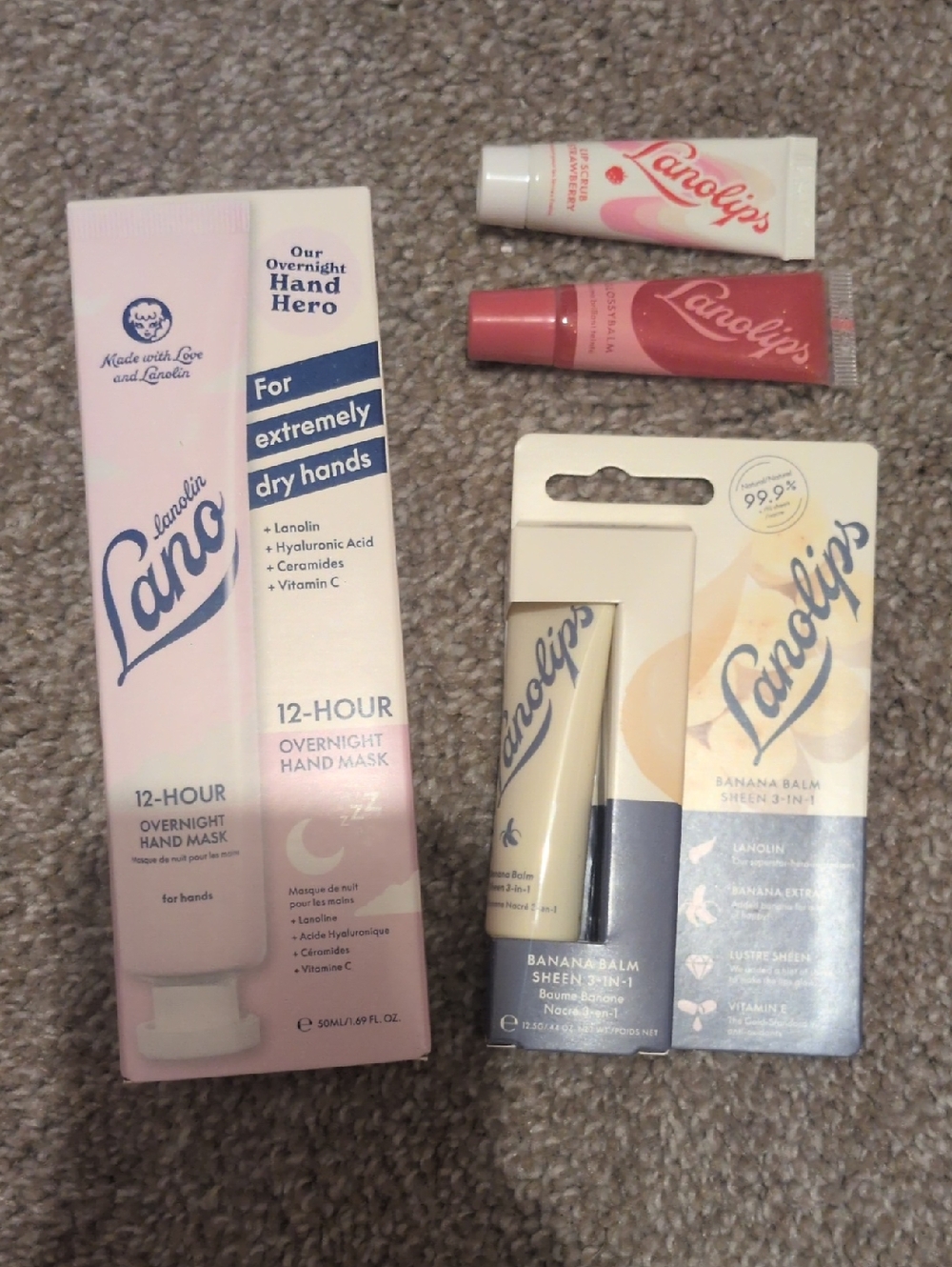 Lanolips Overnight Hand Mask & Banana Balm Set